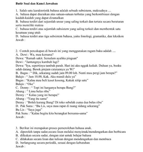 Gistex adalah salah satu eksportir terbesar produk tekstil di indonesia, memproduksi kain yang mengandung 100% polyester. Soal Ujian Mata Kuliah PDGK 4201 Pembelajaran Matematika ...