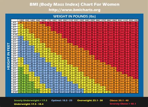 Bmi Chart Men Vs Women