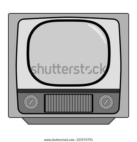 Vector Illustration Vintage Tv Set Stock Vector Royalty Free