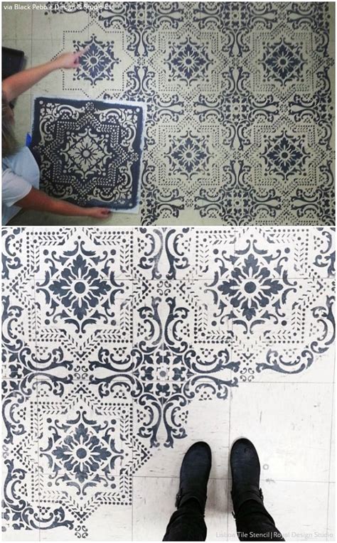 10 Stenciled Floor Makeovers Made For Walkin Stenciled