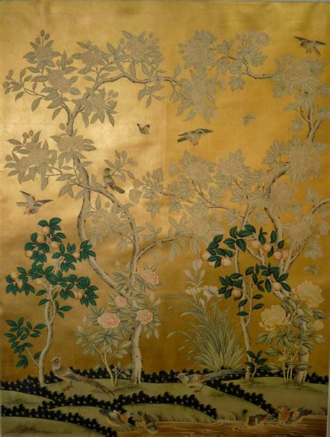 Gracie Hand Painted Wallpaper Chinoiserie Wallpaper Scenic Wallpaper