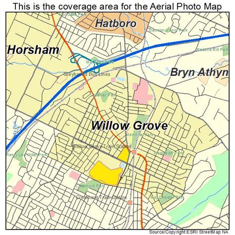 Aerial Photography Map Of Willow Grove Pa Pennsylvania