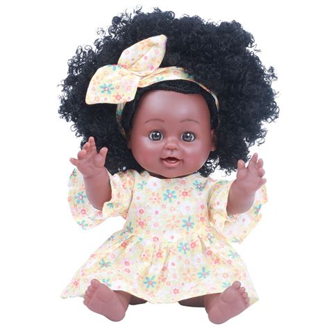 Black Girl Dolls African American Play Dolls Lifelike 35cm Baby Play