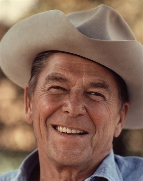 Portrait Of Smiling Ronald Reagan In Cowboy Hat Free Image Download