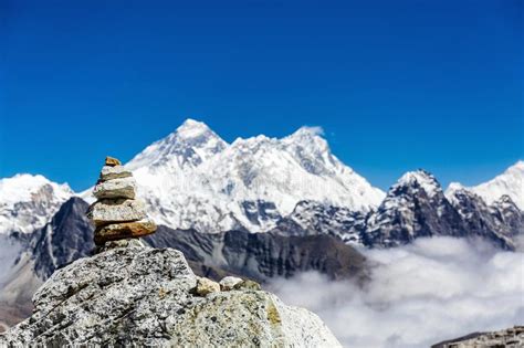 Snowy Mountains Of The Himalayas Stock Photo Image Of Desolate Cloud