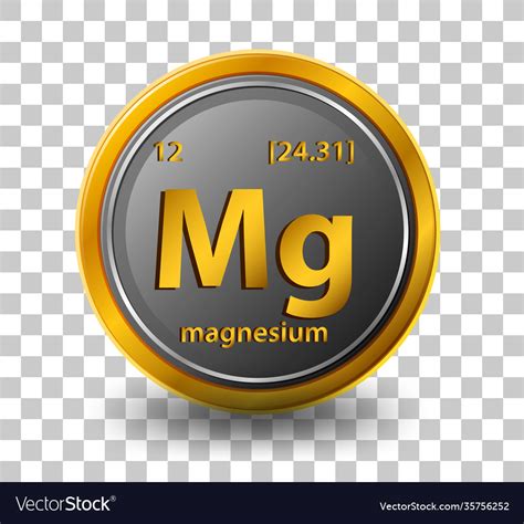 Magnesium Chemical Element Chemical Symbol Vector Image