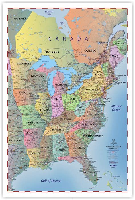 Truckers Wall Map Of East Coast Canada And The United