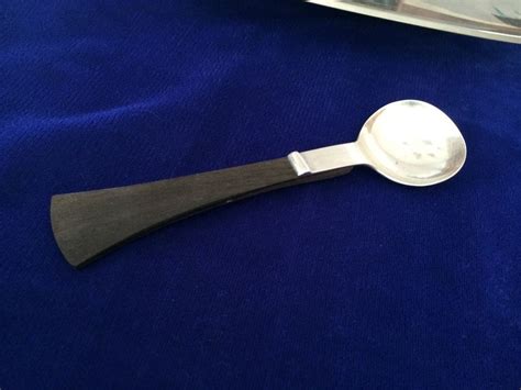 Gabis Stainless Sweden Plate With Wooden Handled Sterling Silver Spoon