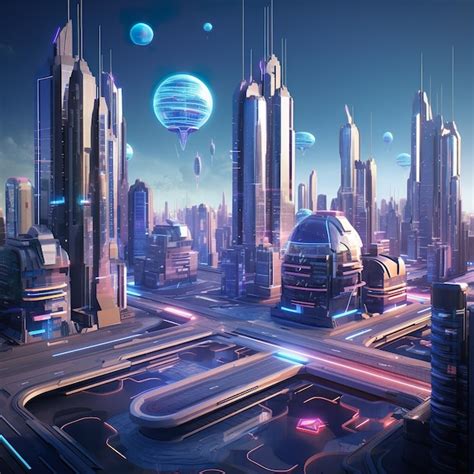 Premium Ai Image Futuristic Cities Futuristic Metropolises With