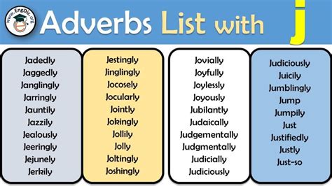 Adverbs That Start With J To Describe A Person Archives Engdic