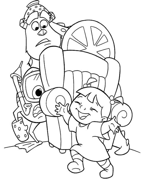 Boo Sully And Mike Monster Inc Coloring Picture Printable Disney
