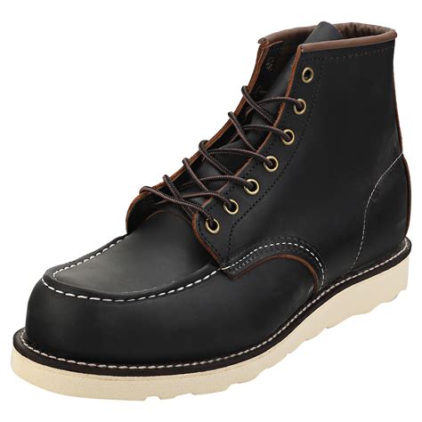 Red Wing 6 Inch Moc Toe Men Black Leather Boots Cl Classic EBay
