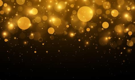 Premium Vector Gold Bokeh Blurred Light Abstract Background With
