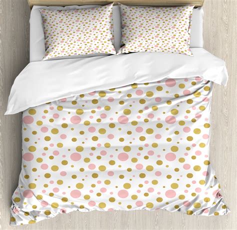 Pink Polka Dots Duvet Cover Set King Size Blemishes In Small Big And