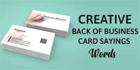 Creative Back Of Business Card Sayings Best Words Quotes Card