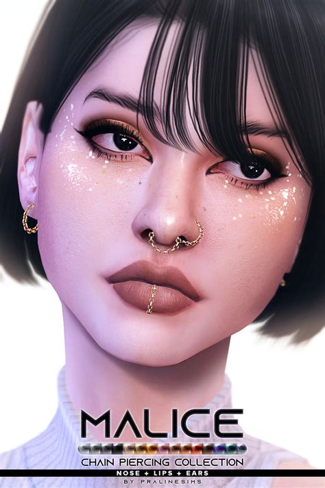 Malice Chain Piercing Collection From Praline Sims • Sims 4 Downloads