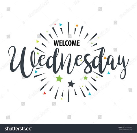Welcome Wednesday Fireworks Today Day Vector Stock Vector Royalty Free