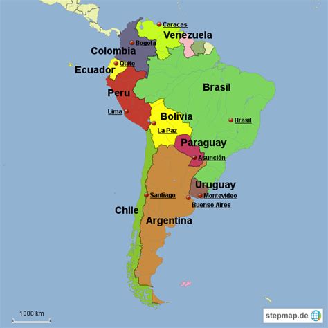 Stepmap Latinoamerika Landkarte Für Südamerika