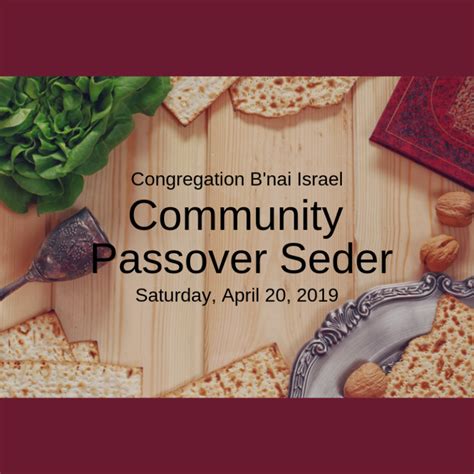 Community Passover Seder Congregation Bnai Israel