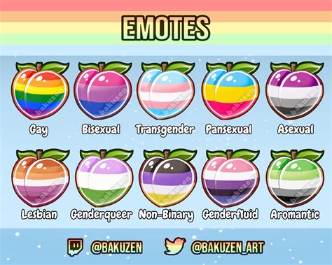 Pride Flag Peaches Emotes For Twitch Discord Lesbian Etsy Canada