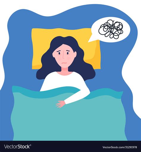 Young Woman Suffer From Insomnia Sleepy Girl Can Vector Image