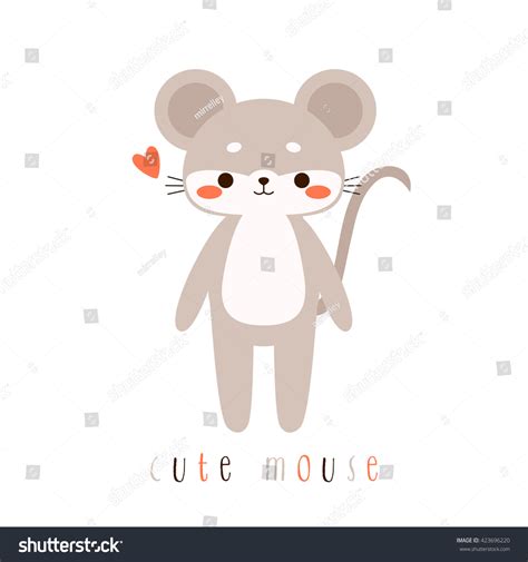 Illustration Cute Cartoon Baby Mouse On Stock Vector