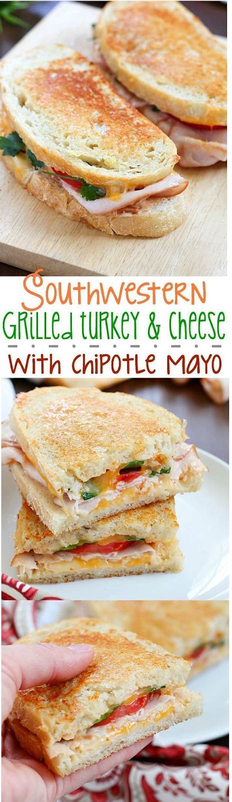 Southwestern Crispy Grilled Turkey And Cheese Sandwiches With Chipotle