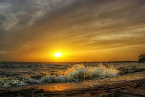 Coast, Waves, Sunrise, And, Sunset, Sky, Sun, Nature, Sea