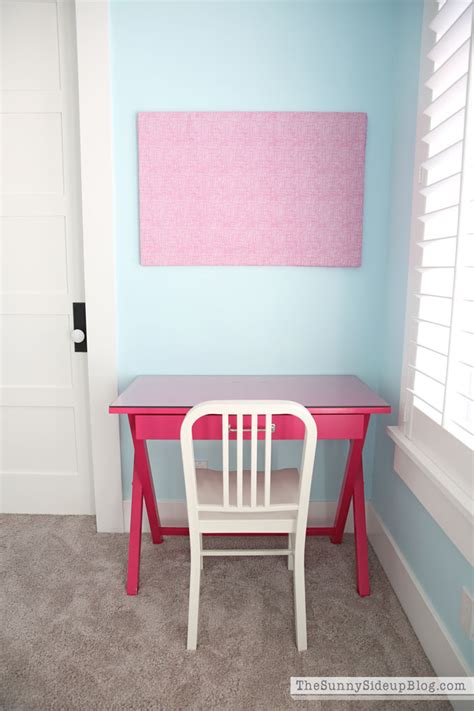 In addition, it adopts bold colors, including cute pink and turquoise. Girls' Bedroom Desks - The Sunny Side Up Blog