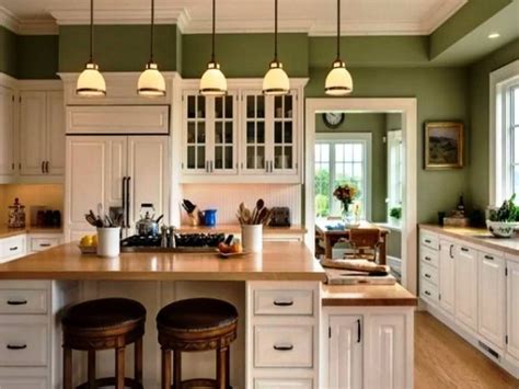 So many here have said sage green goes so well with the orangey oak cabinets from the 80s which i contemporary european style sage green cabinets with wooden island. Image result for kitchen with white cabinets and black ...