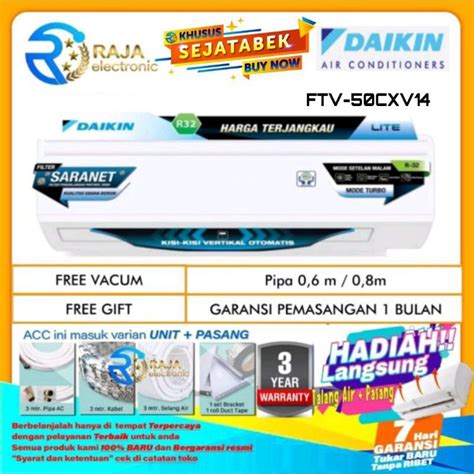 Jual AC DAIKIN 2 PK FTV 50CXV14 Standart MALAYSIA R32 Instalasi