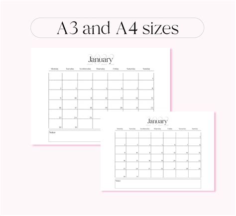 2022 Printable Calendar Tropical A4 Or A3 Monthly Wall Etsy 2022