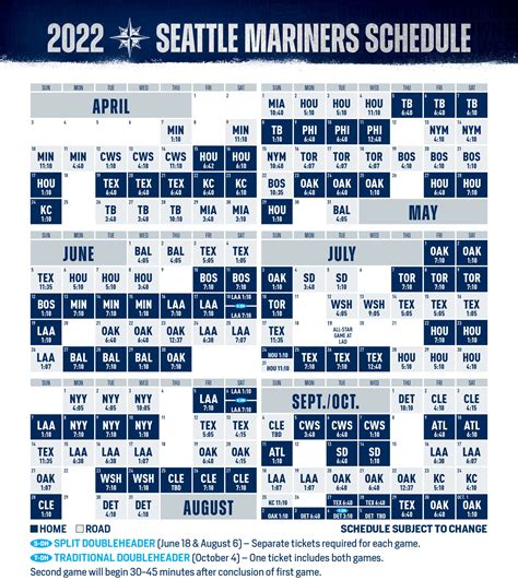 Mariners 2022 Schedule Printable Customize And Print