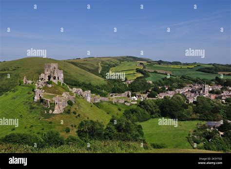 Corfe Castle Village In Purbeck East Dorset Uk Stock Photo Alamy