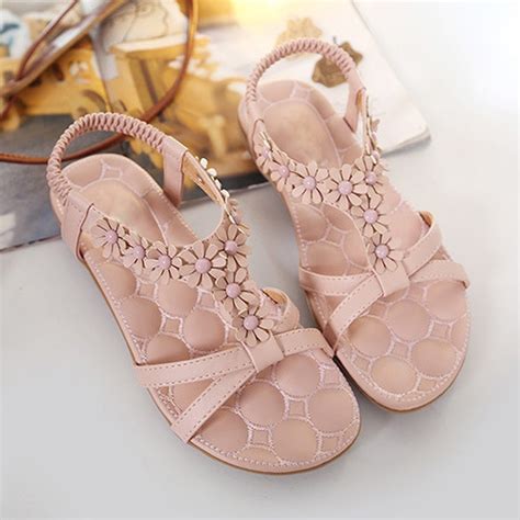 Buy Boussac Bohemia Flat Sandals Women Pink Flower