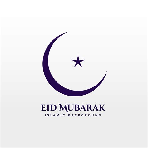 Crescent Moon With Star On White Background Eid Mubarak Download