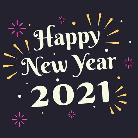 Happy New Year 2021 Card With Fireworks 1386071 Vector Art At Vecteezy