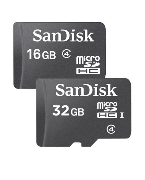 Different types of memory cards have different sizes, capacities, and speed classes. Sandisk 16GB & 32GB Class 4 MicroSD Memory Cards Combo ...