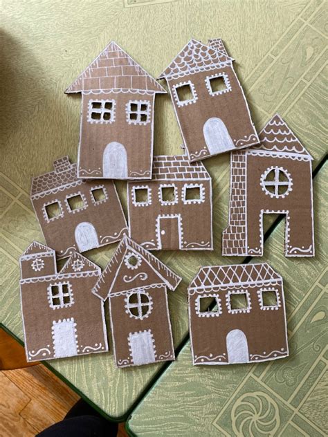 Cardboard Gingerbread Houses Cardboard Gingerbread House Xmas Crafts