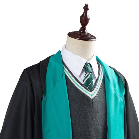 Harry Potter Slytherin Robe Cloak Outfit School Uniform Cosplay Costum