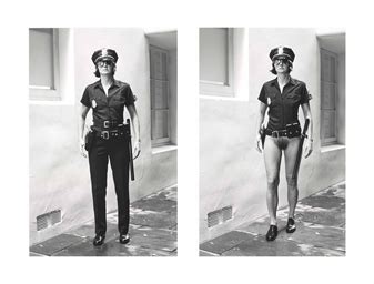 Helmut Newton Evi As Cop Half Naked And Dressed Beverly