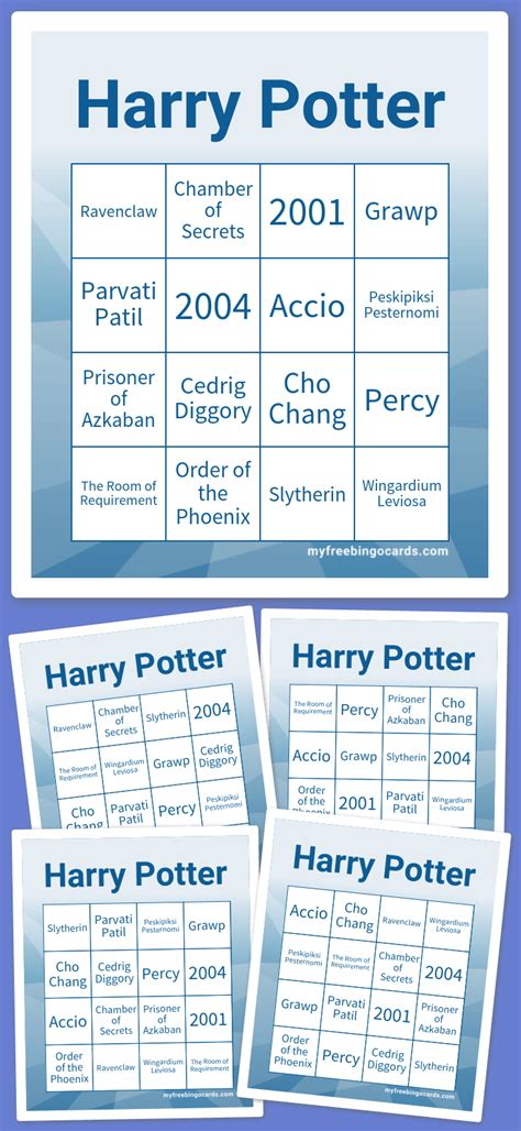 Virtual Harry Potter Bingo