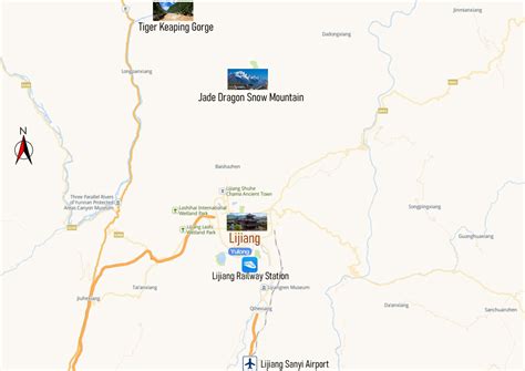 Lijiang Sanyi Airport Map Location Map Of Ljg