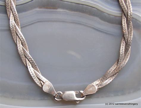 925 Sterling Silver 20″ Braided Herringbone Chain Necklace