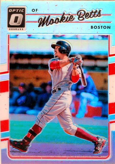 We did not find results for: Mookie Betts baseball card refractor 2017 Donruss Optic #77 Chrome (Boston Red Sox)