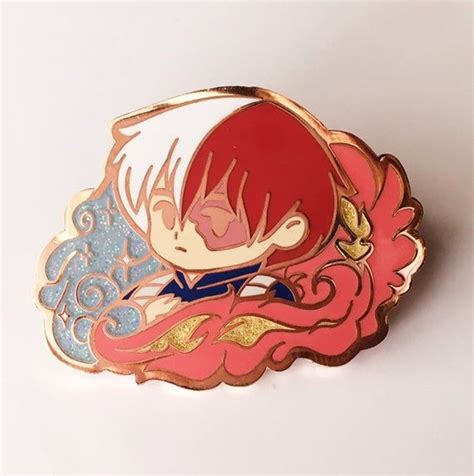 Todoroki Enamel Pin Enamel Pins Anime Merchandise Anime Accessories