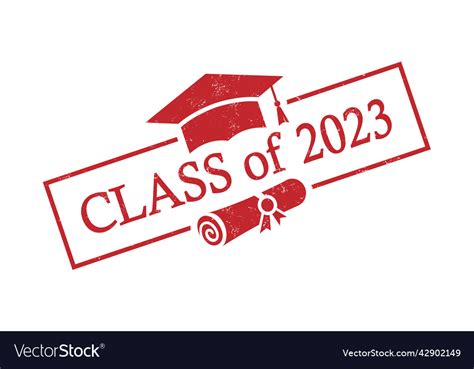 Graduate And Class Of 2023 With A Graduation Cap Vector Image