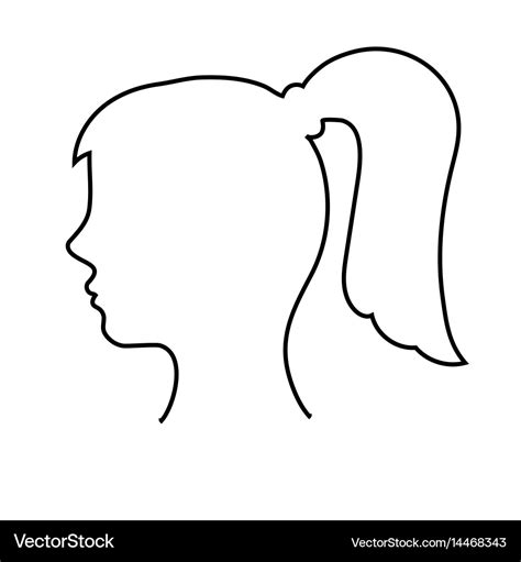 Empty Womans Head Outline Royalty Free Vector Image
