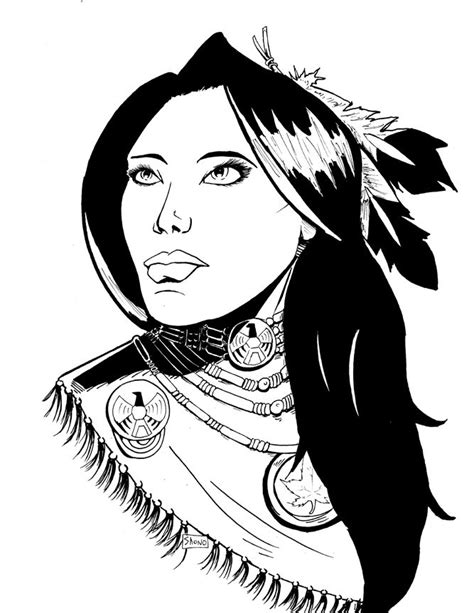 Native American Woman Inks By Shono On Deviantart Native American