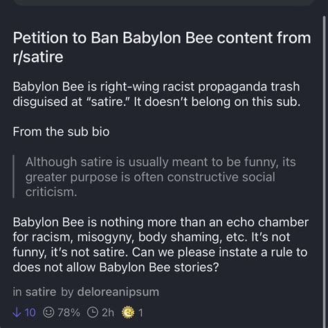 Theres A Petition On Rsatire To Ban The Babylon Bee Because Its